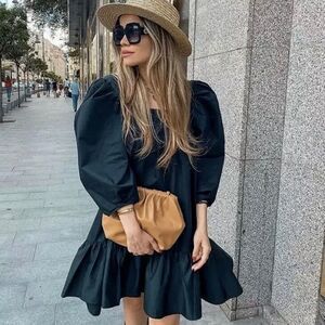 Puff Sleeve H&M dress bloggers fav black
